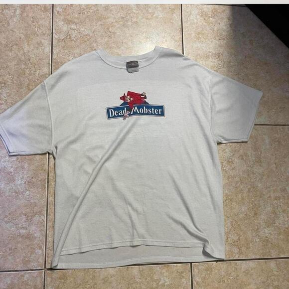 Dead Mobster Graphic Print T-Shirt Funny Humor Novelty Tee - Picture 1 of 1